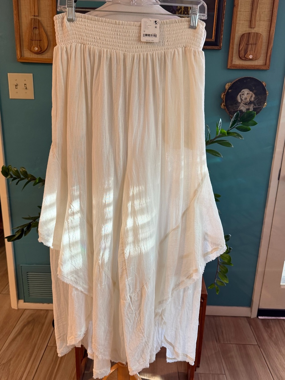 NWT Free People Songs of Summer Pants Flowy Cotton SZ M IVORY - Picture 8 of 10